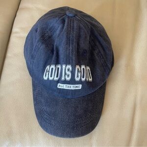 Screen print “God Is Good” Navy Baseball Cap